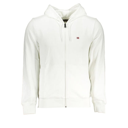 Hooded Sweatshirt Hoodie by Napapijri for men in cotton white features an avant-garde silhouette, showcasing a sophisticated hooded neckline and detail for a truly avant-garde finish.