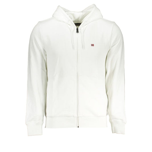 Hooded Sweatshirt Hoodie by Napapijri for men in cotton white features an avant-garde silhouette, showcasing a sophisticated hooded neckline and detail for a truly avant-garde finish.