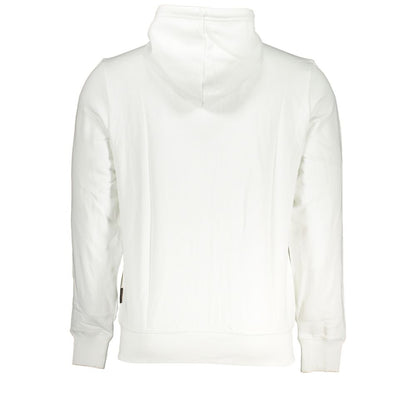 Hooded Sweatshirt Hoodie by Napapijri for men in cotton white features an dramatic silhouette, showcasing a sophisticated and dramatic for a refined, modern aesthetic.