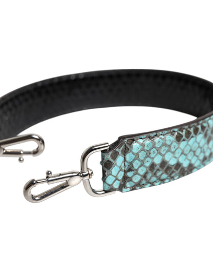 Shoulder Strap from Dolce & Gabbana for women in python leather black, blue & silver features an on trend design from the Python Leather Shoulder Strap collection, highlighting a premium look.