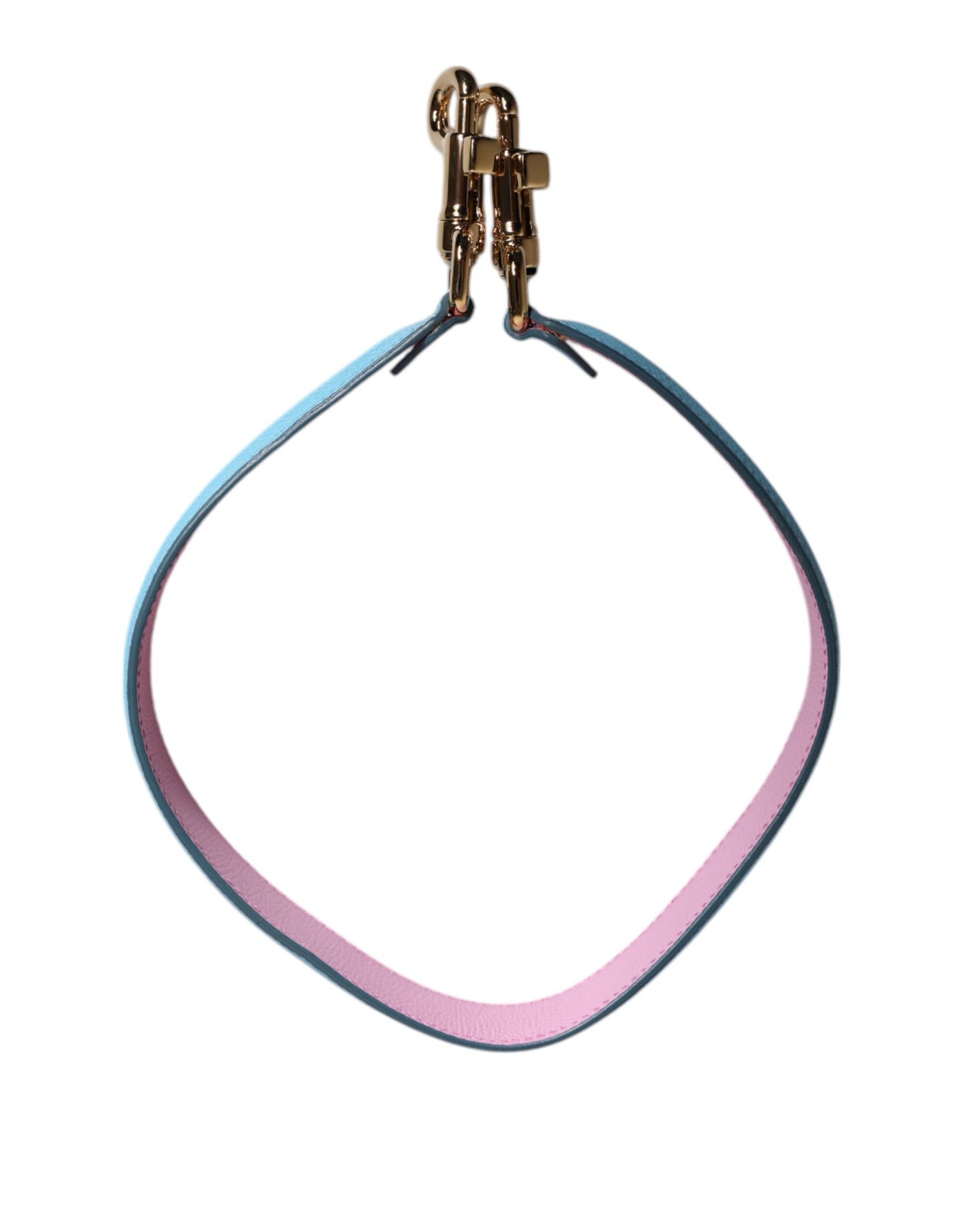 Shoulder Strap by Dolce & Gabbana for women in leather & metal light-blue, pink & silver features a effortlessly chic design, perfectly complementing the signature look of the Leather Metal Shoulder Strap.