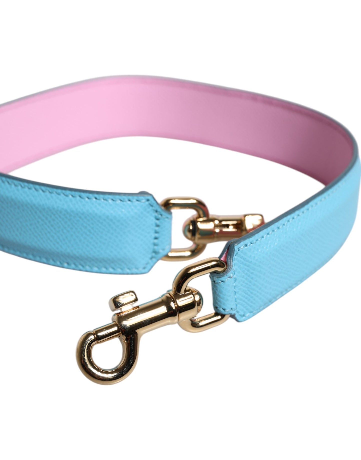 Shoulder Strap by Dolce & Gabbana for women in leather & metal light-blue, pink & silver features an stylish design, beautifully completing the signature look of the Leather Metal Shoulder Strap.