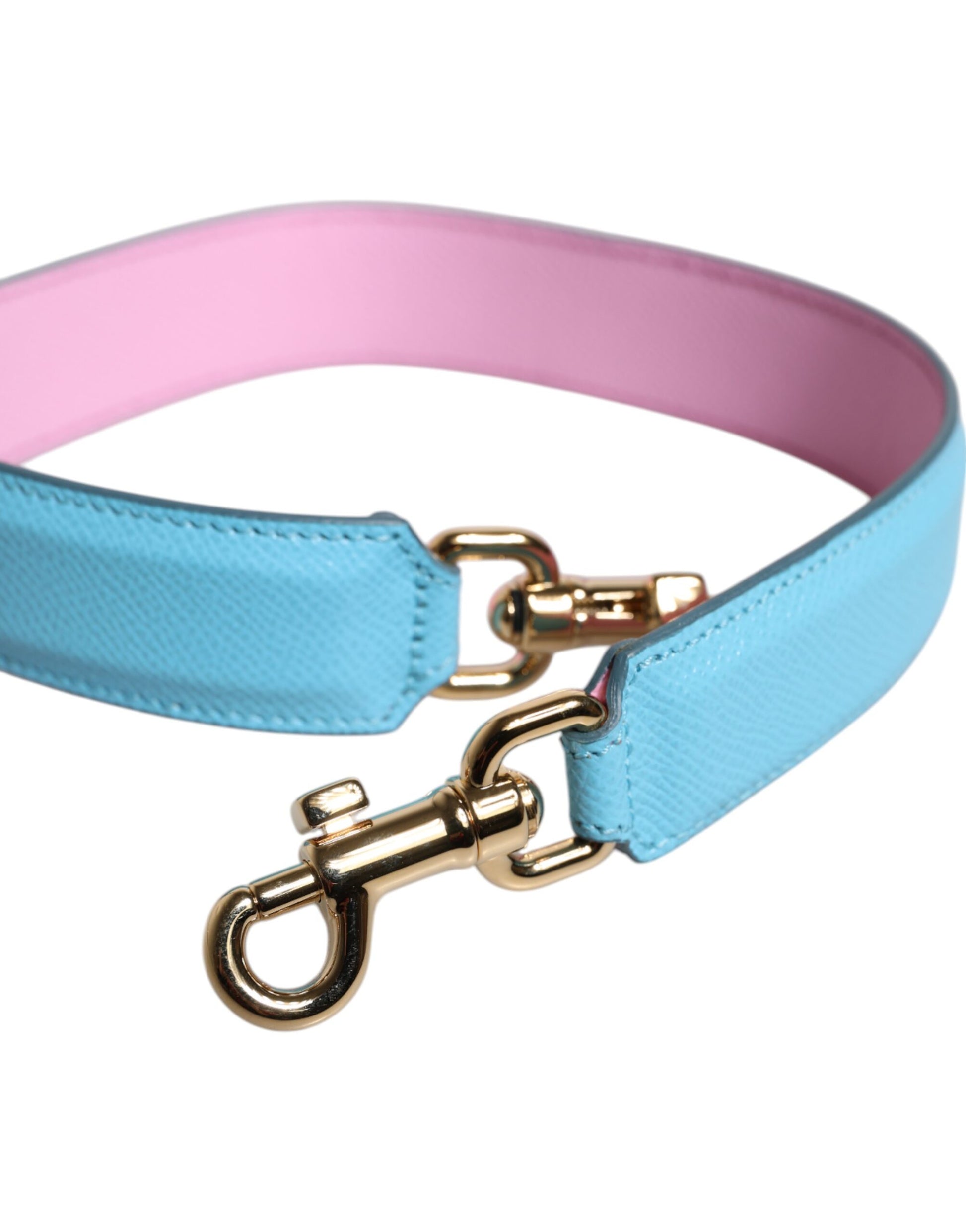 Shoulder Strap by Dolce & Gabbana for women in leather & metal light-blue, pink & silver features an stylish design, beautifully completing the signature look of the Leather Metal Shoulder Strap.