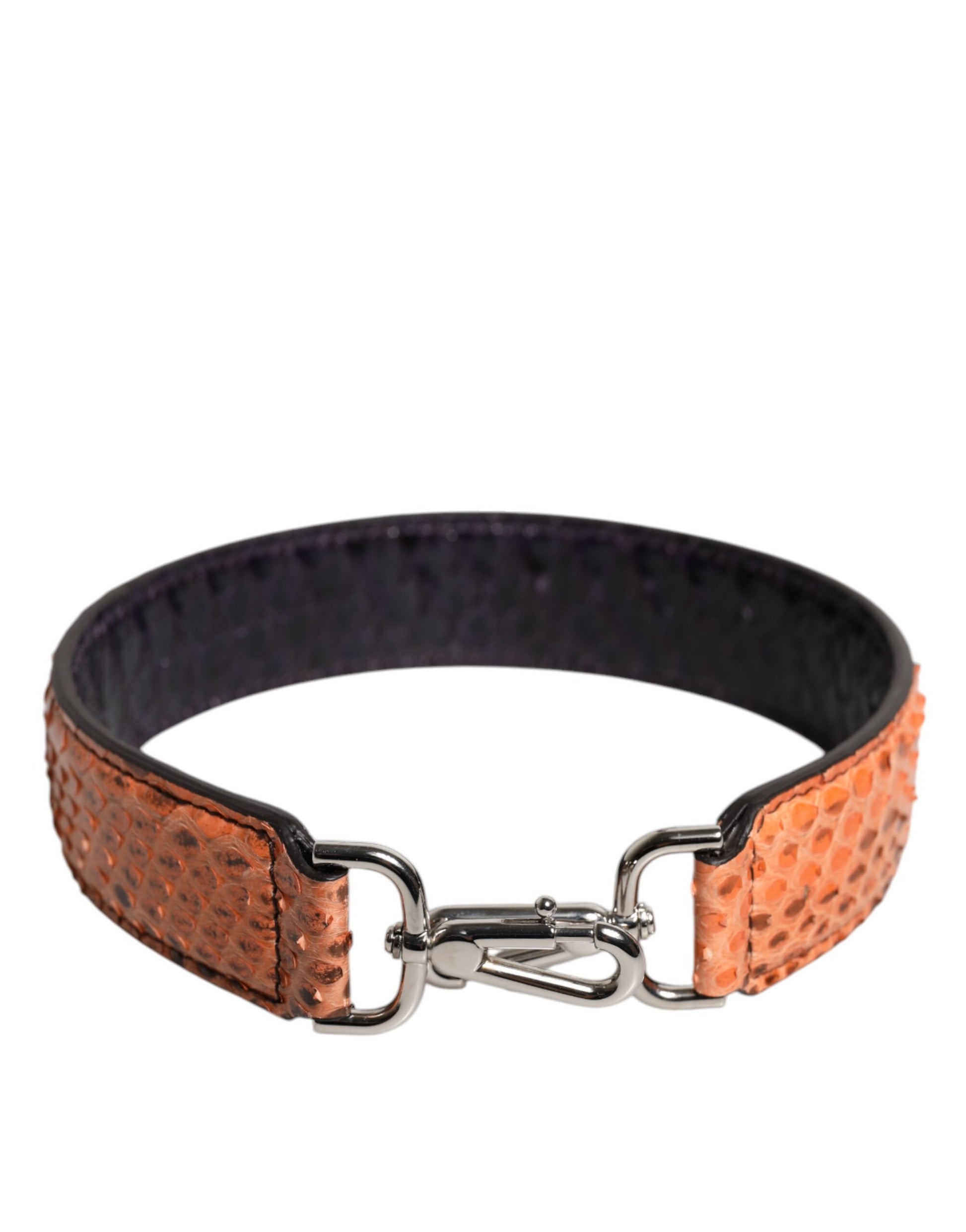 Shoulder Strap by Dolce & Gabbana for women in python leather beige, black & silver features an stylish design, beautifully completing the signature look of the Python Leather Shoulder Strap.