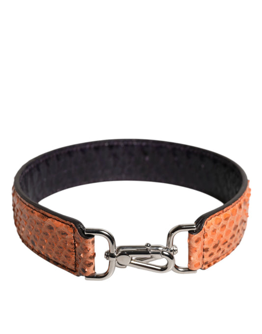 Shoulder Strap by Dolce & Gabbana for women in python leather beige, black & silver features an stylish design, beautifully completing the signature look of the Python Leather Shoulder Strap.