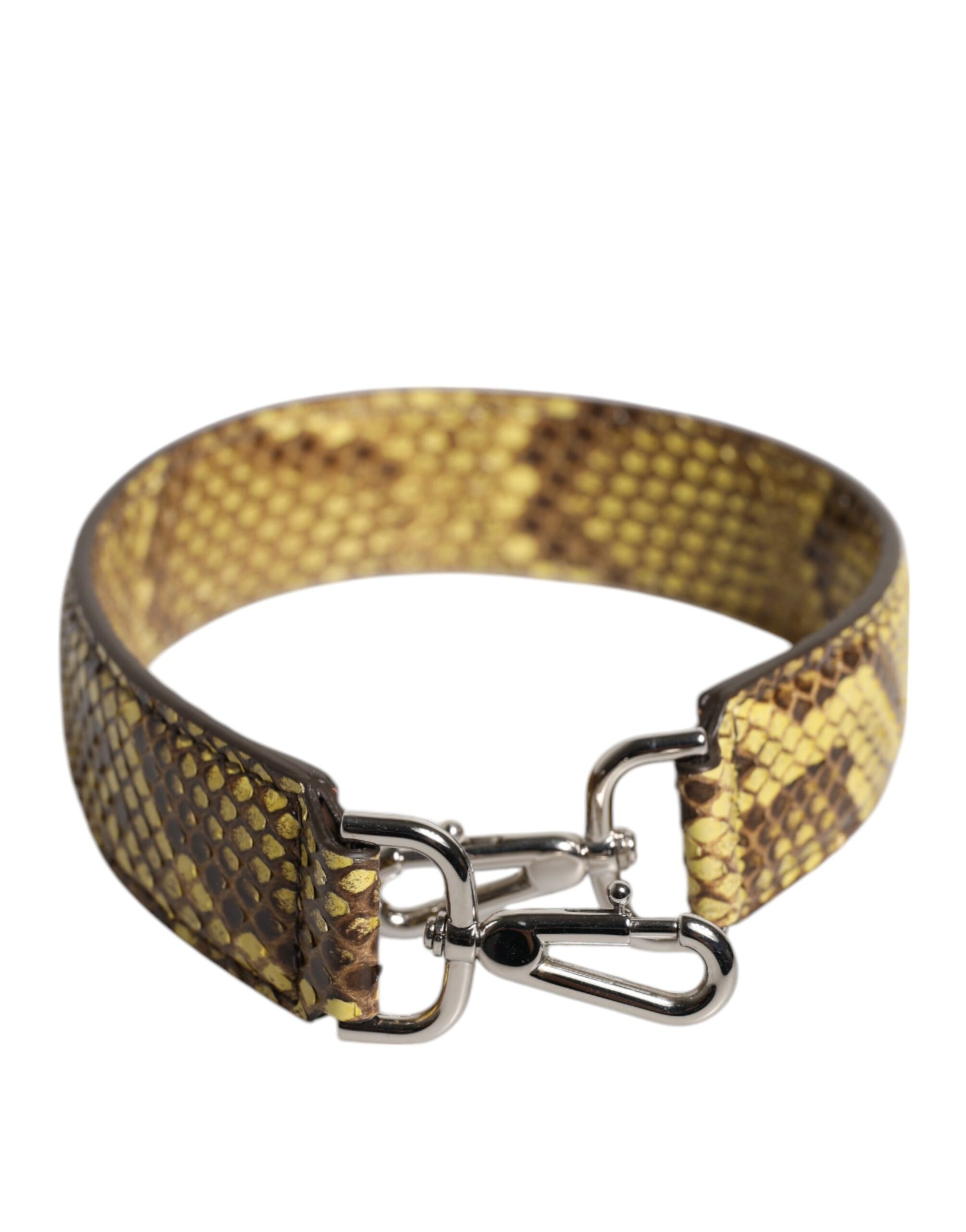 Shoulder Strap from Dolce & Gabbana for women in python leather silver & yellow features an on trend design from the Python Leather Shoulder Strap collection, highlighting a premium look.