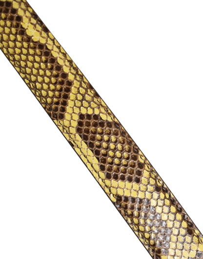 Shoulder Strap by Dolce & Gabbana for women in python leather silver & yellow features a dynamic silhouette, artfully enhancing the dynamic design of this Python Leather Shoulder Strap.