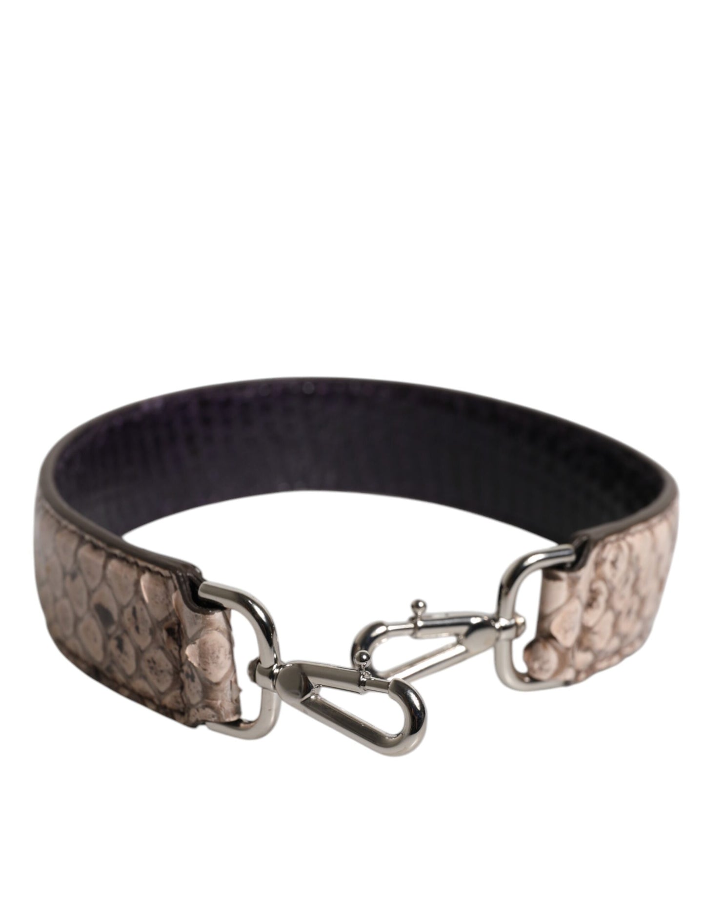 Shoulder Strap from Dolce & Gabbana for women in python leather black, cream & silver features an on trend design from the Python Leather Shoulder Strap collection, highlighting a premium look.