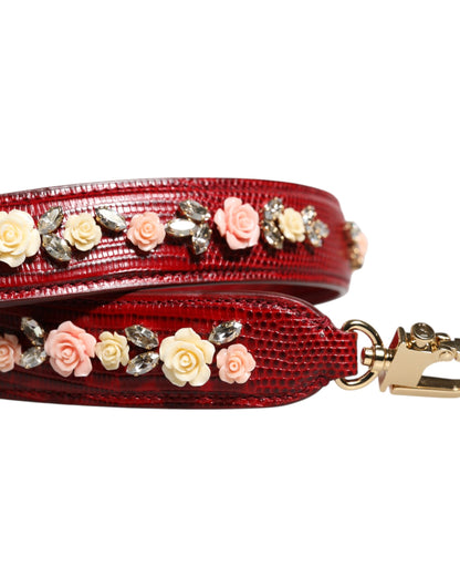 Shoulder Strap by Dolce & Gabbana for women in calf leather red & floral features a dynamic silhouette, artfully enhancing the dynamic design of this Calf Leather Shoulder Strap.