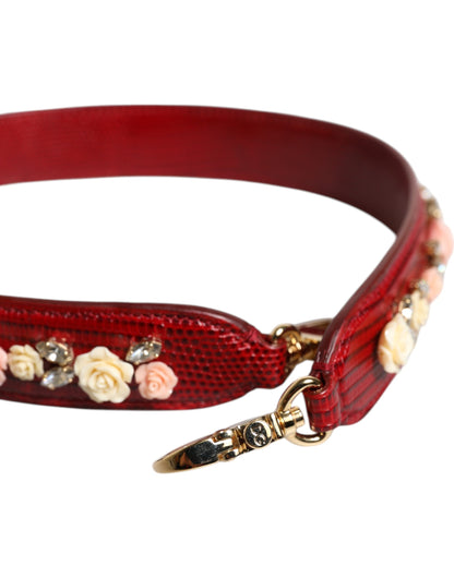 Shoulder Strap by Dolce & Gabbana for women in calf leather red & floral features a contemporary design, highlighting the distinctive style of the Calf Leather Shoulder Strap with a contemporary finish.