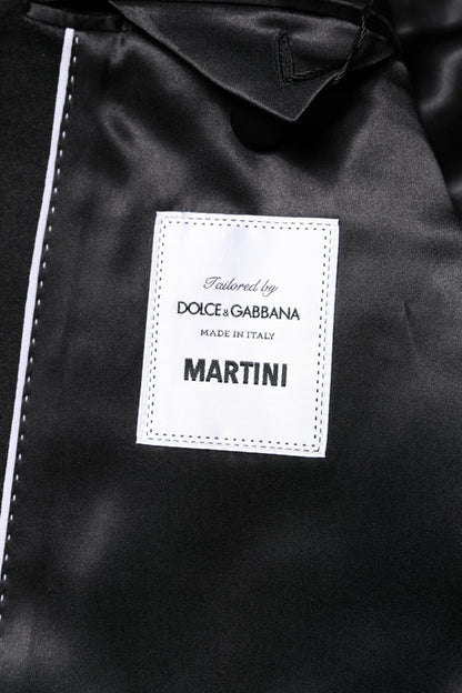Dolce & Gabbana Men's Single Breasted Virgin Wool Viscose Nylon & Silk Blazer - Black