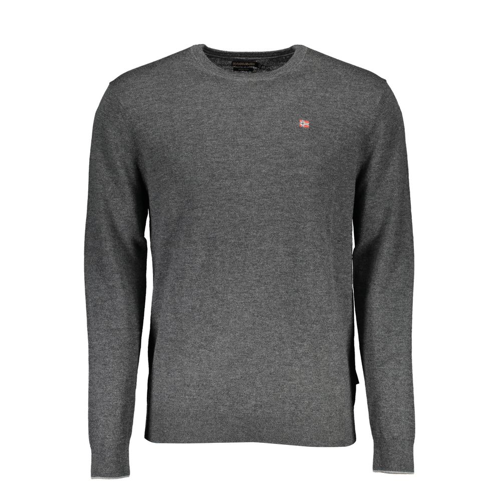 Sweater by Napapijri for men in wool gray features an tactile silhouette, showcasing a sophisticated and tactile for a refined finish.