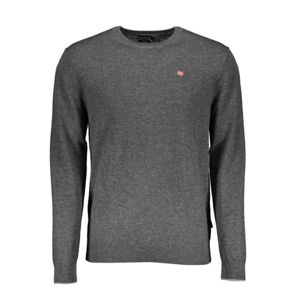 Sweater by Napapijri for men in wool gray features an tactile silhouette, showcasing a sophisticated and tactile for a refined finish.