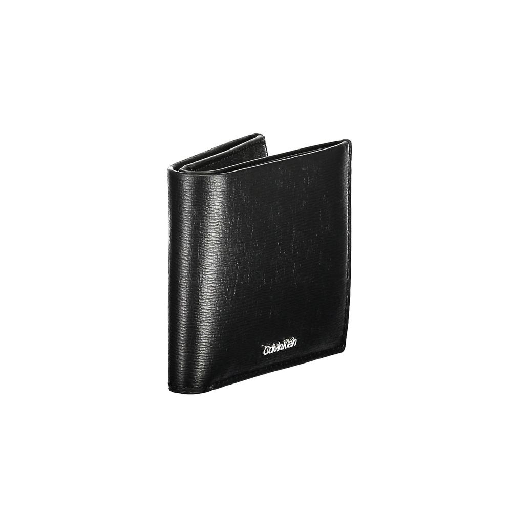 Cardholder Wallet by Calvin Klein for men in polyester & polyethylene black presents a architectural silhouette from the Polyester & Polyethylene Cardholder Wallet collection, showcasing architectural card-organization rfid-protection coin-purse for a architectural finish.