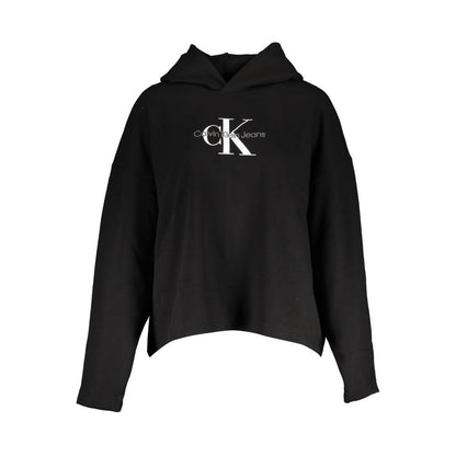 Hooded Sweatshirt Sweater by Calvin Klein for women in cotton polyester black showcases an masterful silhouette, artfully detailed with a masterful hooded neckline and for a sophisticated, premium finish.