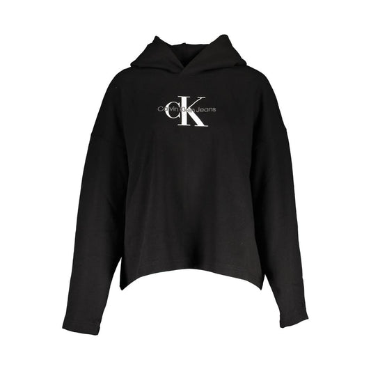 Hooded Sweatshirt Sweater by Calvin Klein for women in cotton polyester black showcases an masterful silhouette, artfully detailed with a masterful hooded neckline and for a sophisticated, premium finish.