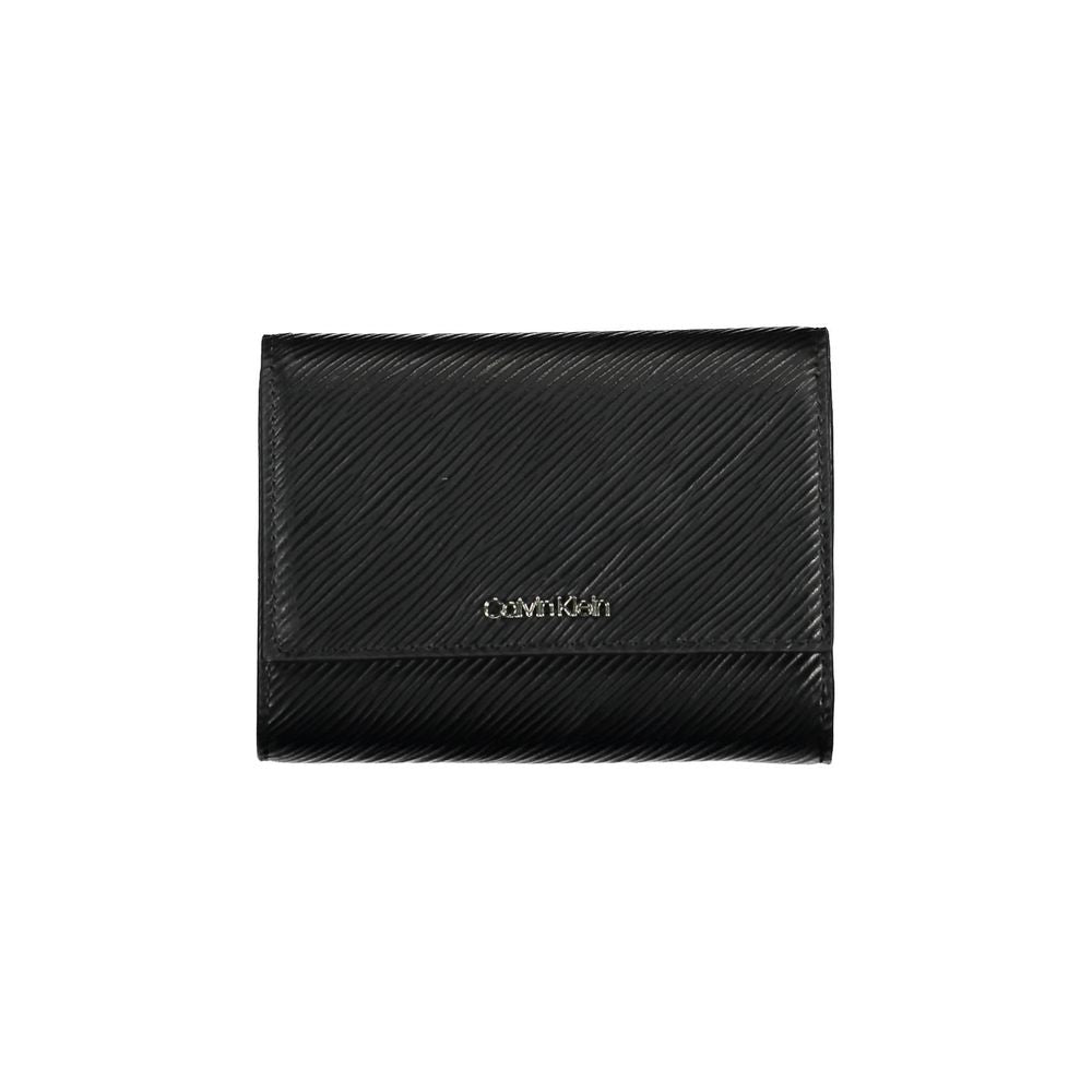 Cardholder Wallet by Calvin Klein for women in polyethylene faux leather black features a streamlined silhouette, showcasing the streamlined Polyethylene Faux Leather Cardholder Wallet design with sophisticated card-organization compact-design rfid-protection coin-purse for a premium look.