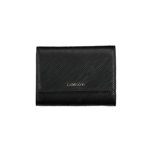 Cardholder Wallet by Calvin Klein for women in polyethylene faux leather black features a streamlined silhouette, showcasing the streamlined Polyethylene Faux Leather Cardholder Wallet design with sophisticated card-organization compact-design rfid-protection coin-purse for a premium look.