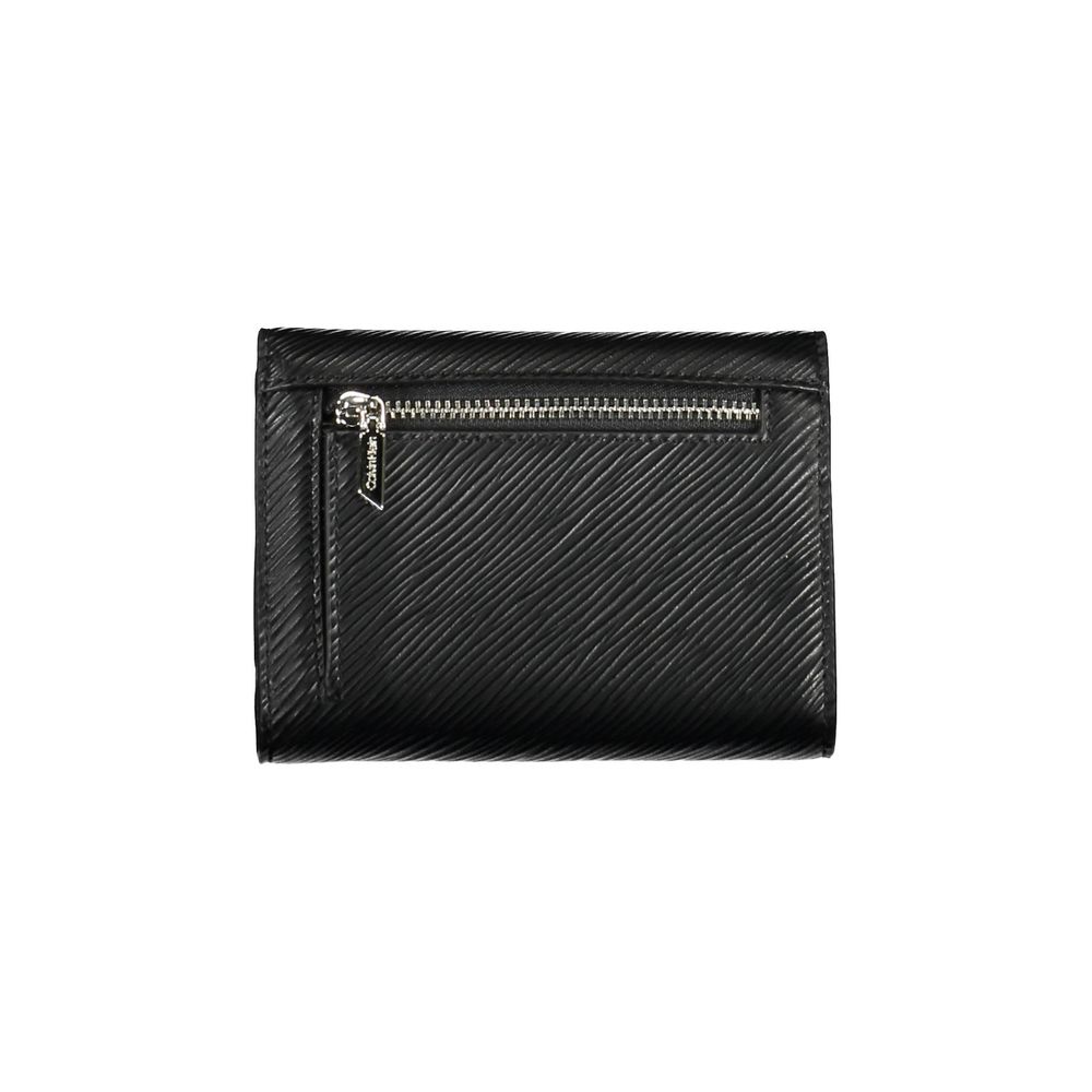 Cardholder Wallet by Calvin Klein for women in polyethylene faux leather black presents a refined silhouette, artfully capturing the essence of the Polyethylene Faux Leather Cardholder Wallet design with sophisticated card-organization compact-design rfid-protection coin-purse for a refined look.