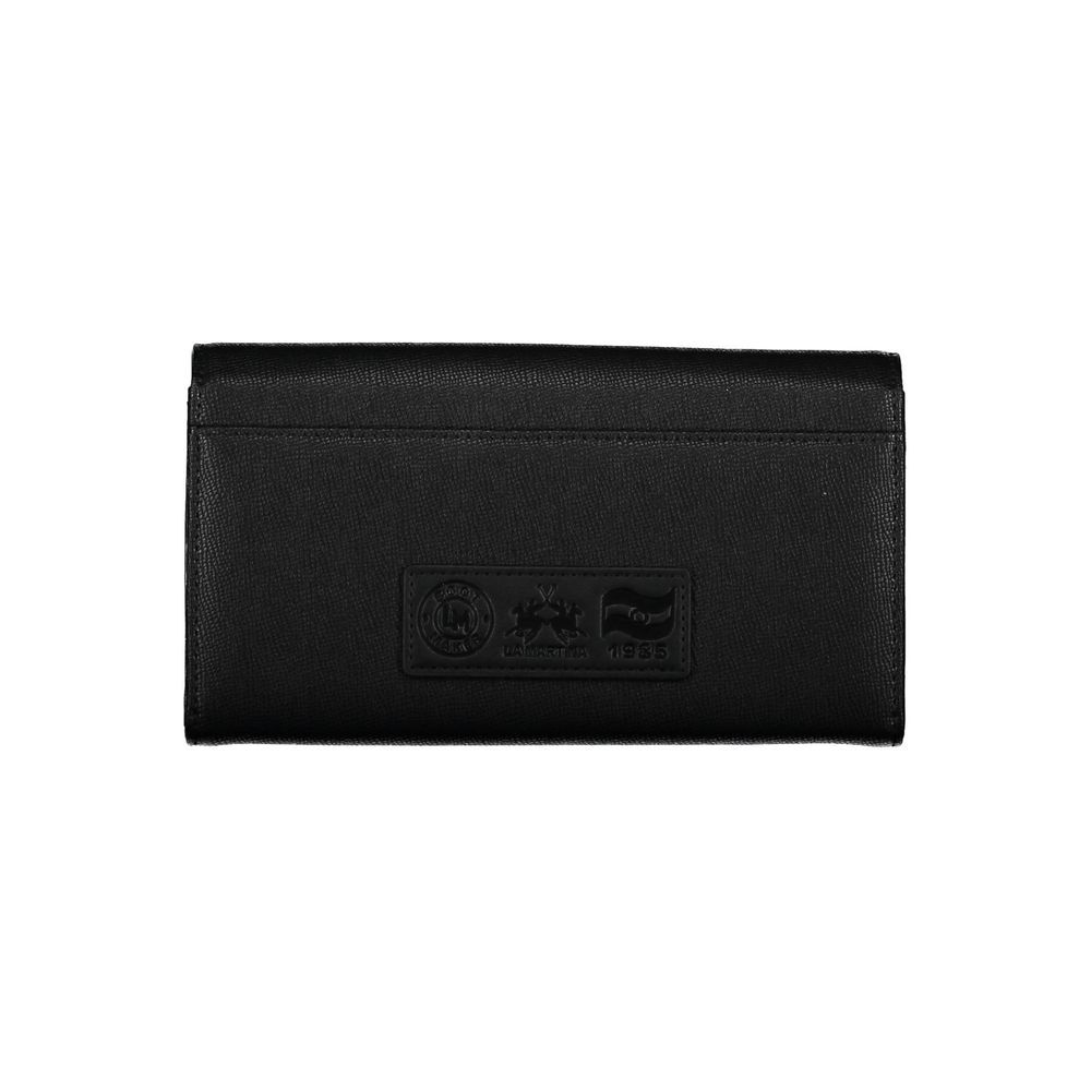 Cardholder Wallet by La Martina for women in polyethylene faux leather black features a streamlined silhouette, showcasing the streamlined Polyethylene Faux Leather Cardholder Wallet design with sophisticated card-organization coin-purse for a premium look.