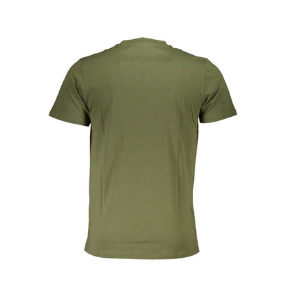 T-Shirt by Cavalli Class for men in cotton green showcases a unassuming silhouette, artfully detailed with a refined round neckline and unassuming for a sophisticated, contemporary look.