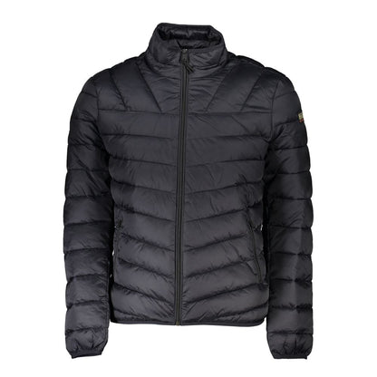 Jacket by Napapijri for men in polyamide black showcases a contemporary silhouette, detailed with a contemporary and premium pockets for a sophisticated finish.