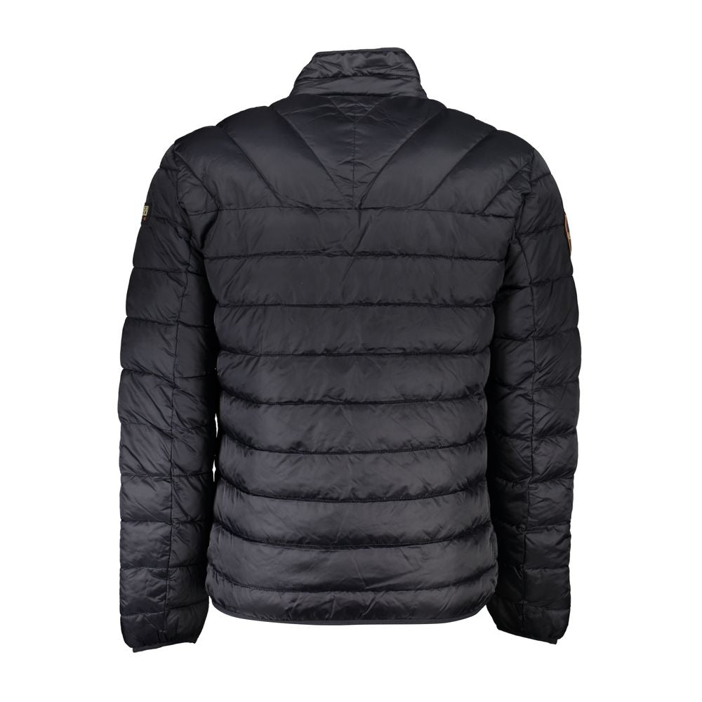 Jacket by Napapijri for men in polyamide black features an utilitarian silhouette with a refined , showcasing sophisticated pockets for an utilitarian aesthetic.