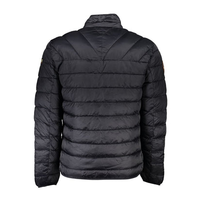 Jacket by Napapijri for men in polyamide black features an utilitarian silhouette with a refined , showcasing sophisticated pockets for an utilitarian aesthetic.