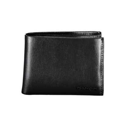 Wallet by Calvin Klein for men in leather black features a streamlined silhouette, showcasing the streamlined Leather Wallet design with sophisticated rfid-protection coin-purse for a premium look.