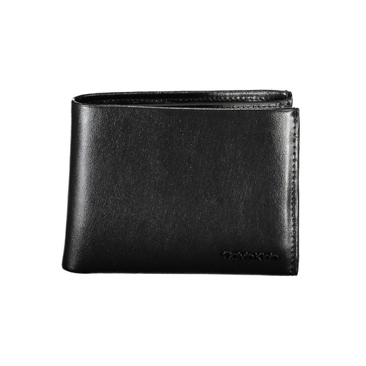 Wallet by Calvin Klein for men in leather black features a streamlined silhouette, showcasing the streamlined Leather Wallet design with sophisticated rfid-protection coin-purse for a premium look.