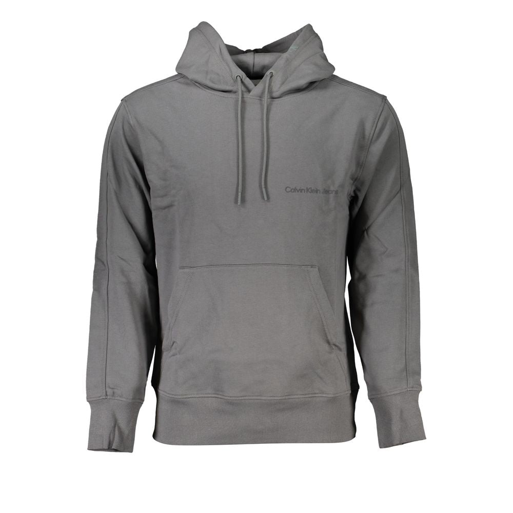 Hooded Sweatshirt Hoodie by Calvin Klein for men in stretch cotton gray & print features a authentic silhouette, showcasing a sophisticated hooded neckline and authentic long-sleeve detail for a refined finish.
