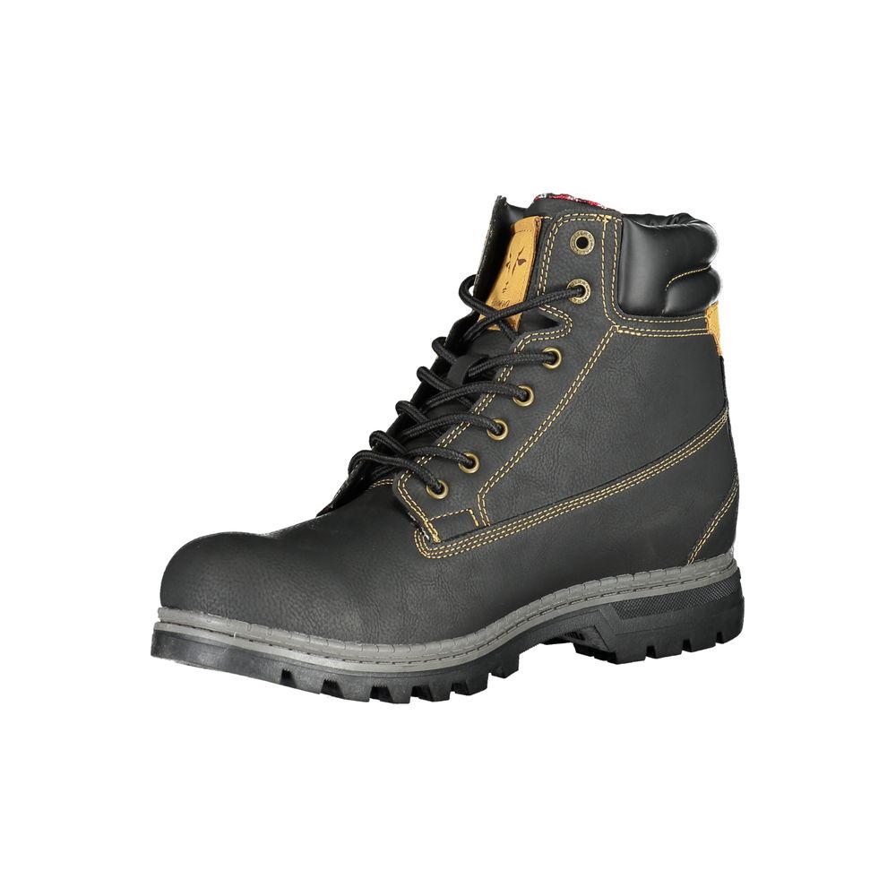 Lace-Up Boots by Carrera for men in polyester & polyethylene black features an aerodynamic silhouette from the Men's Polyester & Polyethylene Lace-Up Boots collection, showcasing a aerodynamic and refined for an aerodynamic look.