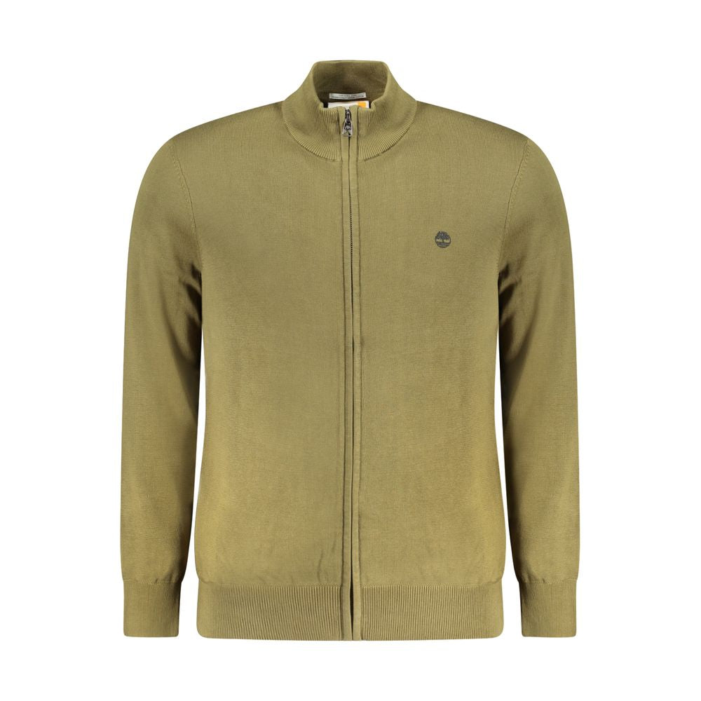 Cardigan by Timberland for men in organic cotton green & signature features an crisp silhouette, showcasing a sophisticated and long-sleeve detail for a truly crisp finish.