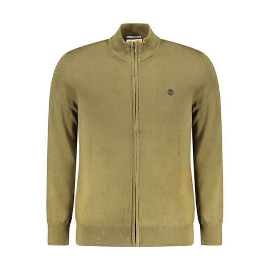 Cardigan by Timberland for men in organic cotton green & signature features an crisp silhouette, showcasing a sophisticated and long-sleeve detail for a truly crisp finish.