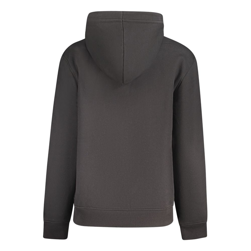 Hooded Sweatshirt Hoodie by Calvin Klein for women in stretch cotton black features a authentic silhouette, showcasing a sophisticated and authentic detail for a refined finish.