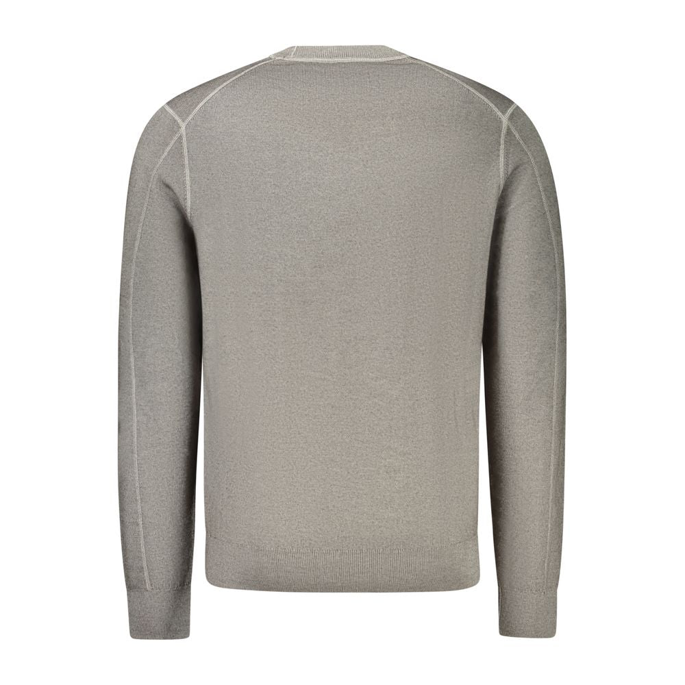 Sweater by Hugo Boss for men in wool gray showcases a discreet silhouette, finished with a discreet and for a discreet look.