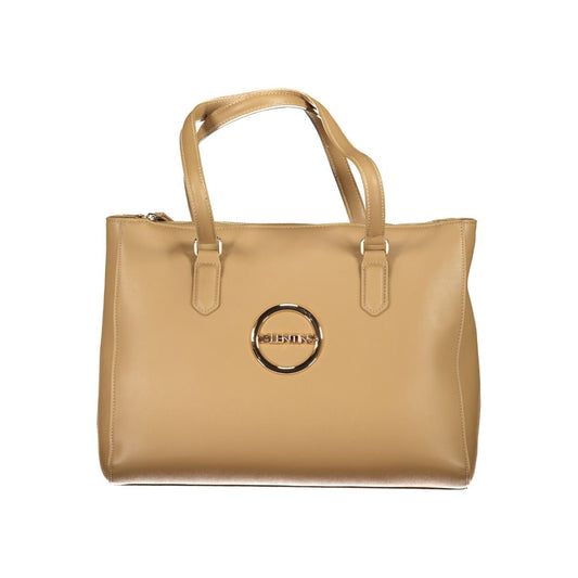 Handbag by Mario Valentino for women in polyethylene beige presents a ornamental silhouette, showcasing a secure zipper, ample internal-pockets, and versatile handle for a ornamental finish.