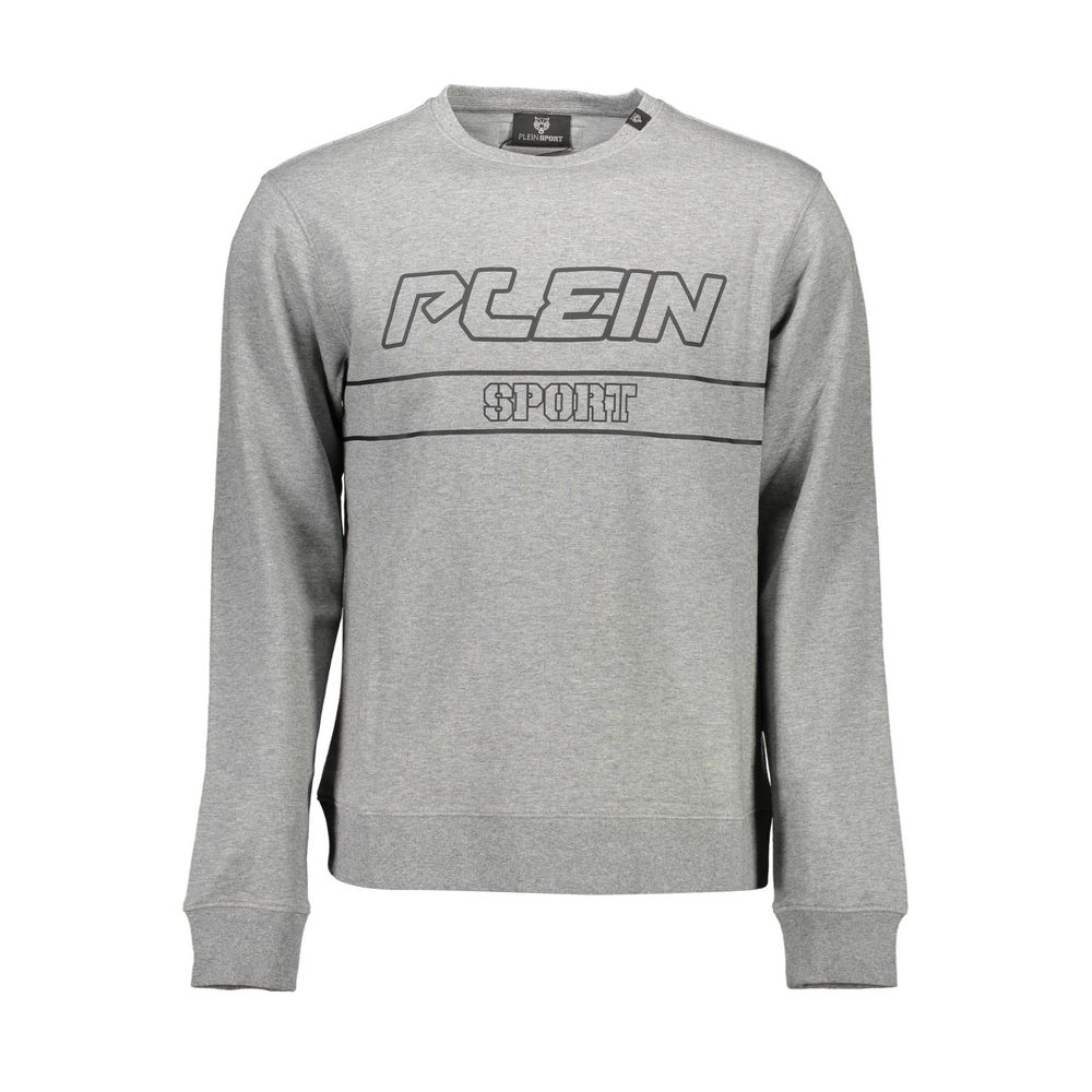 Sweatshirt Sweater by Plein Sport for men in cotton polyester gray showcases a downtown chic silhouette, artfully finished with a downtown chic round neckline and for a sophisticated, high-end look.