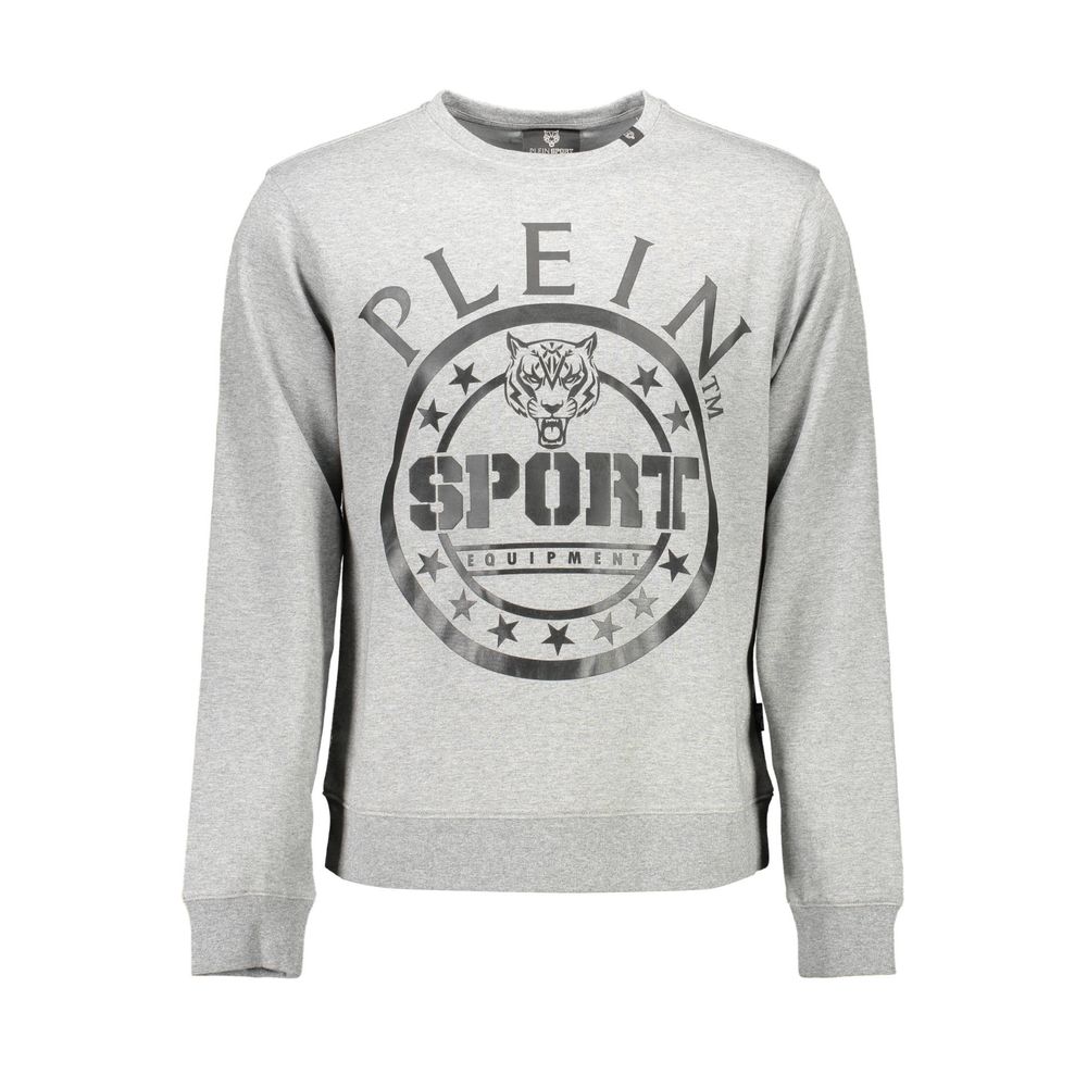 Sweatshirt Sweater by Plein Sport for men in cotton polyester gray features an polished silhouette, showcasing refined and a sophisticated for a truly polished finish.
