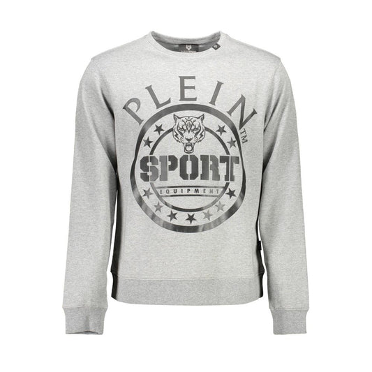 Sweatshirt Sweater by Plein Sport for men in cotton polyester gray features an polished silhouette, showcasing refined and a sophisticated for a truly polished finish.