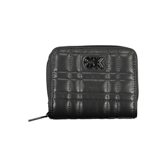 Wallet by Calvin Klein for women in polyester polyethylene faux leather black presents a architectural silhouette from the Polyester Polyethylene Faux Leather Wallet collection, showcasing architectural compact-design rfid-protection for a architectural finish.