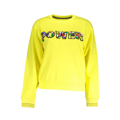 Sweatshirt Sweater by Desigual for women in stretch polyester cotton yellow features an tactile silhouette, showcasing a sophisticated round neckline and tactile for a refined finish.