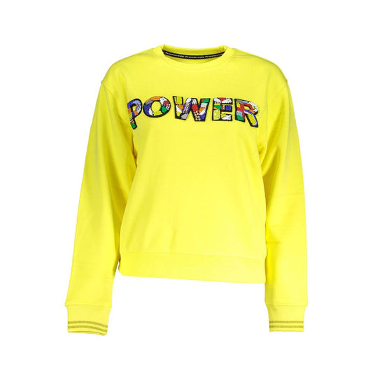 Sweatshirt Sweater by Desigual for women in stretch polyester cotton yellow features an tactile silhouette, showcasing a sophisticated round neckline and tactile for a refined finish.