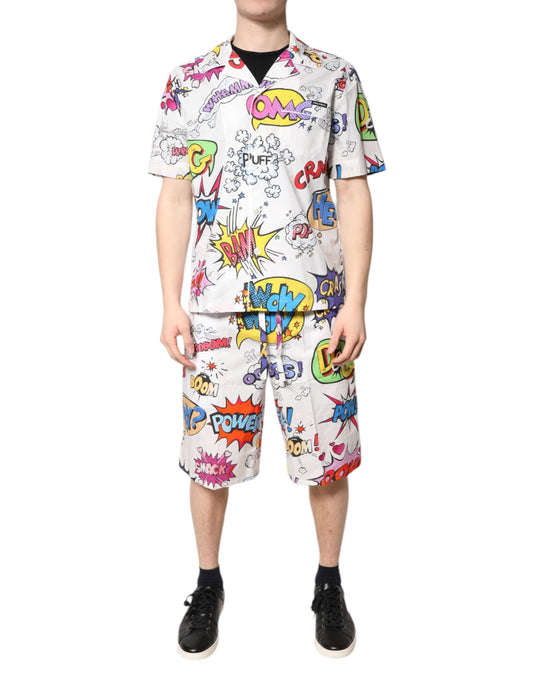 Dolce & Gabbana Men's Cotton Pajamas - White Print
