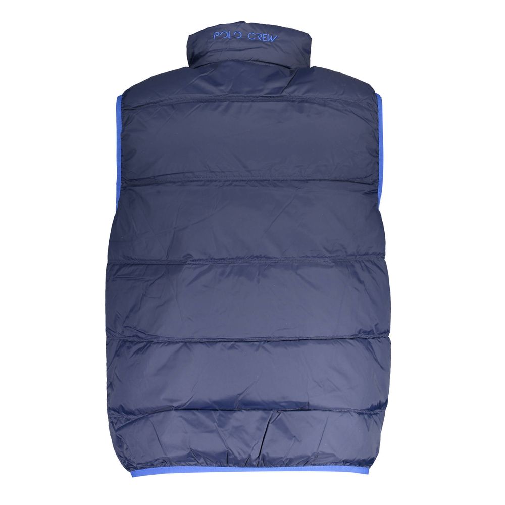 Jacket by La Martina for men in polyamide blue presents a impeccable silhouette, showcasing distinct pockets and a impeccable for a sophisticated finish.
