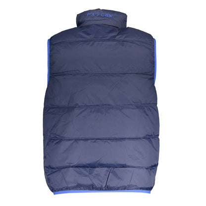 Jacket by La Martina for men in polyamide blue presents a impeccable silhouette, showcasing distinct pockets and a impeccable for a sophisticated finish.