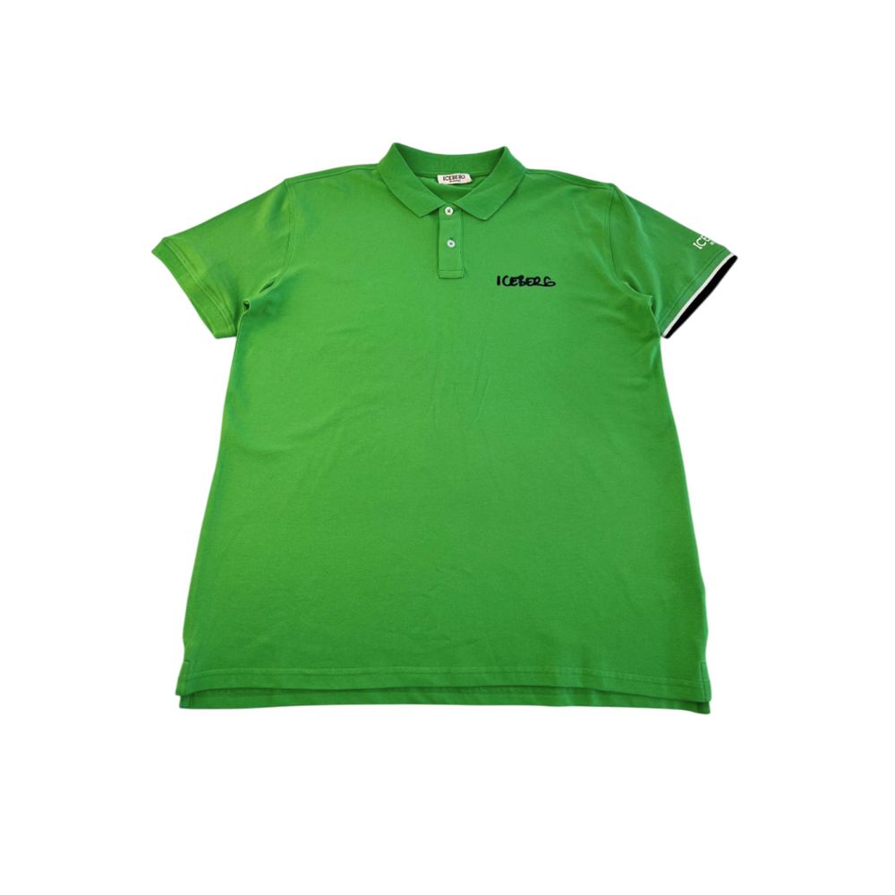Iceberg Men's Stretch Cotton Polo Shirt - Bicolour Green