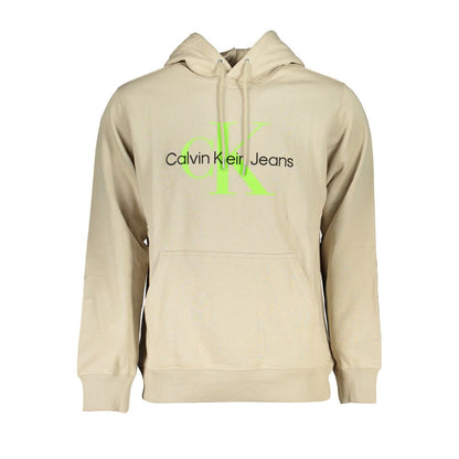 Hooded Sweatshirt Sweater by Calvin Klein for men in organic cotton beige showcases an masterful silhouette, artfully detailed with a masterful hooded neckline and for a sophisticated, premium finish.