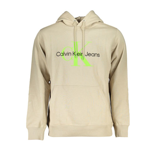 Hooded Sweatshirt Sweater by Calvin Klein for men in organic cotton beige showcases an masterful silhouette, artfully detailed with a masterful hooded neckline and for a sophisticated, premium finish.
