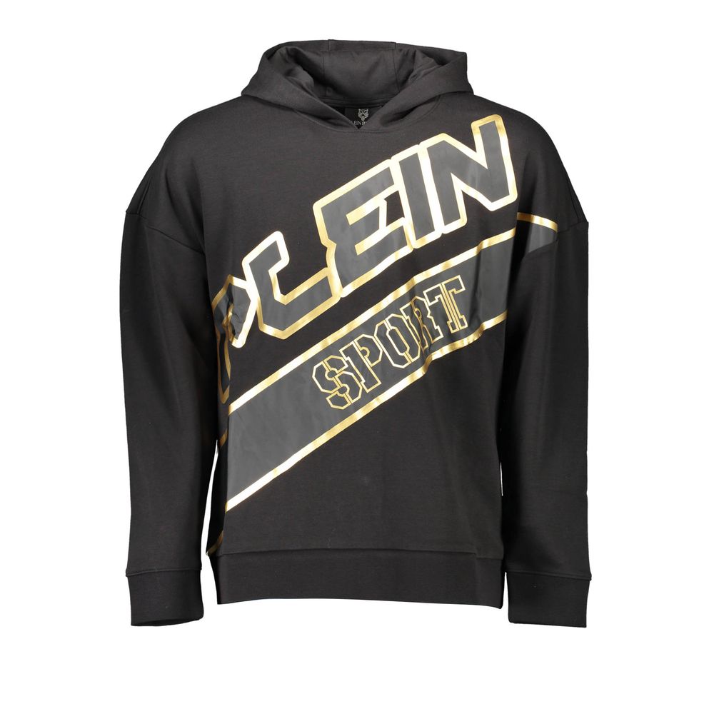 Sweatshirt Hoodie by Plein Sport for men in cotton black & print features a authentic silhouette, showcasing a sophisticated hooded neckline and authentic long-sleeve detail for a refined finish.